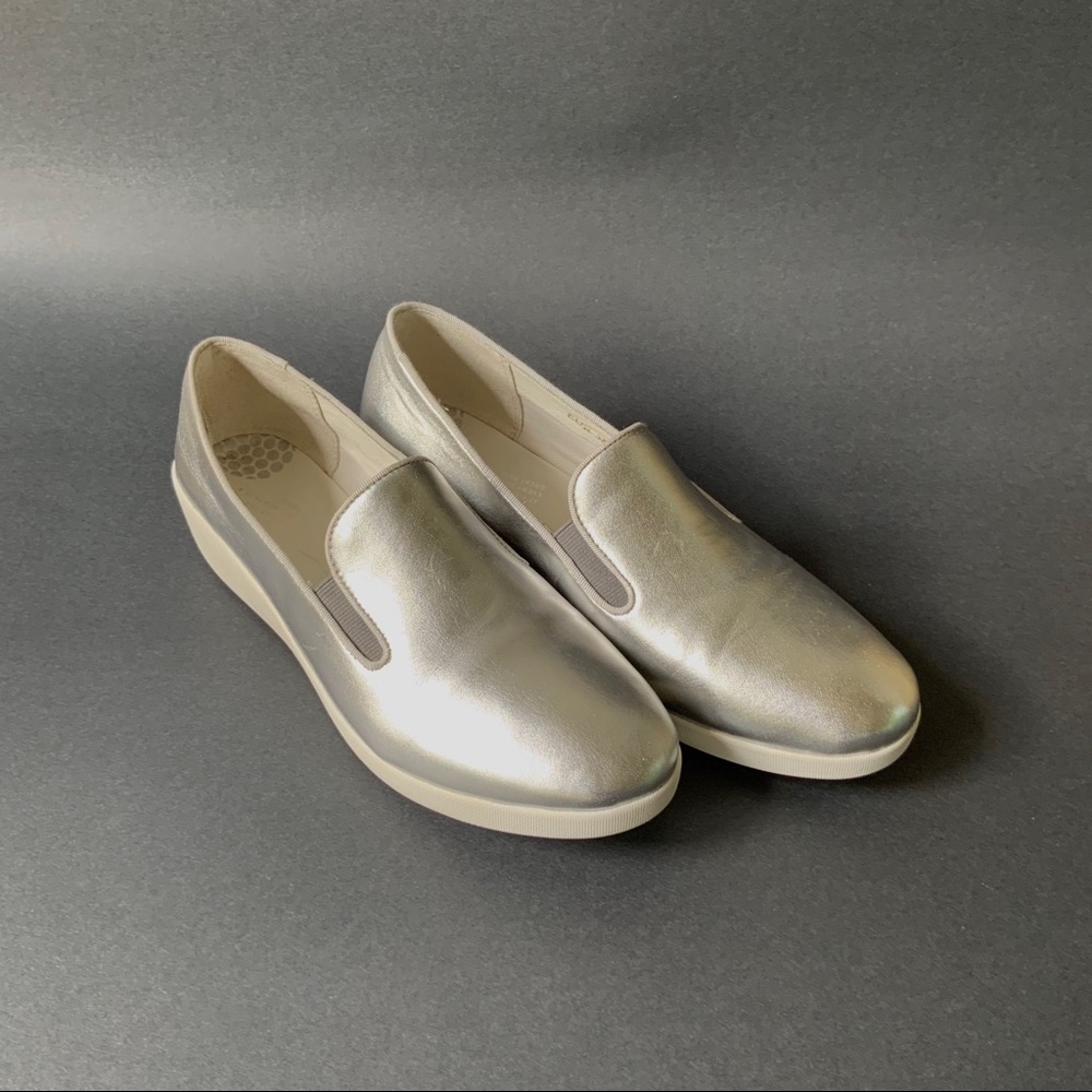 Fit Flop Silver Skate Sneakers. Slip on with Supercomff soles. - Picture 6 of 12